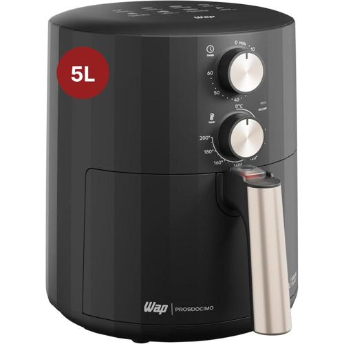 wap fritadeira eletrica air fryer grand family 5 litros temperatura ajustavel revestimento antiaderente 1500w 127v