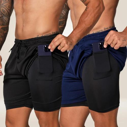 kit 2 bermudas dupla masculina compreensao 2 em 1 short