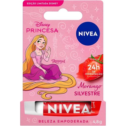 2 unidades nivea hidratante labial morango silvestre ed limitada rapunzel disney princesa 48g