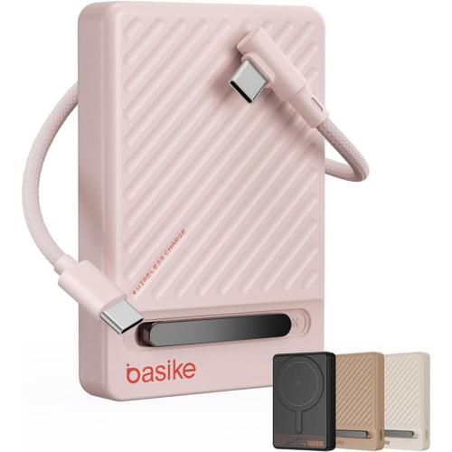 basike power bank inducao10000 mah carregador portatil inducao carregamento rapido maximo de 225w cabo usb c removivel e suporte ajus