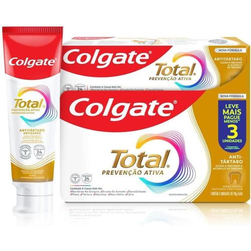 3 un colgate creme dental total anti tartaro 90g