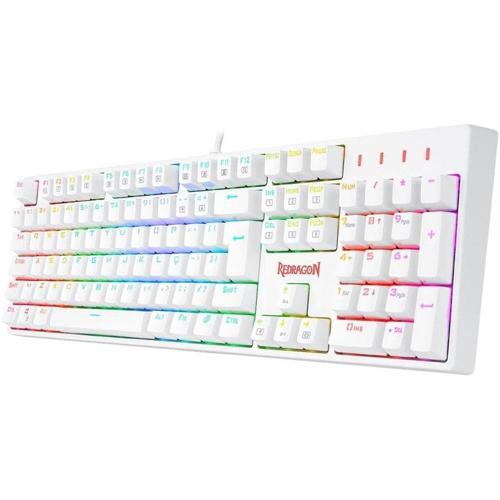 teclado redragon surara pro rgb branco switch optico azul k582w rgb pro pt blue