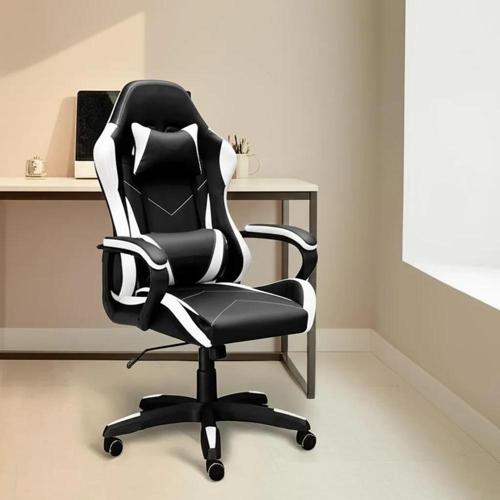 cadeira gamer jogo altura regulavel cor branco e preto