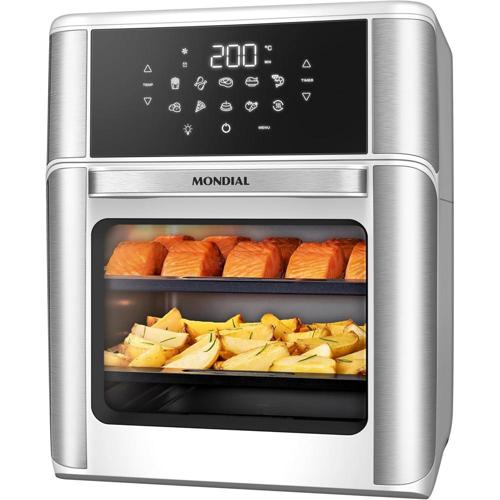 mondial fritadeira air fryer forno oven 12l brancoinox 2200w 220v afon 12l wi