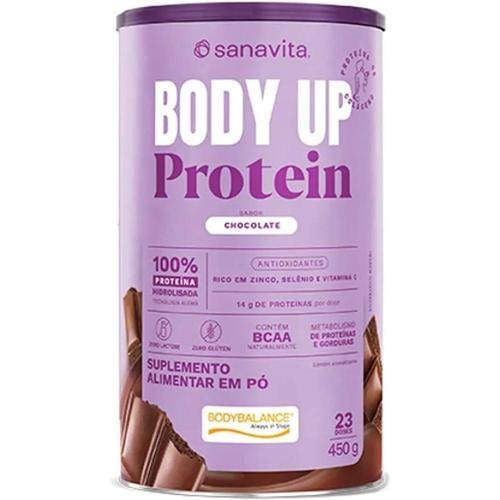 sanavita body up protein suplemento com colageno bodybalance sabor chocolate 450g