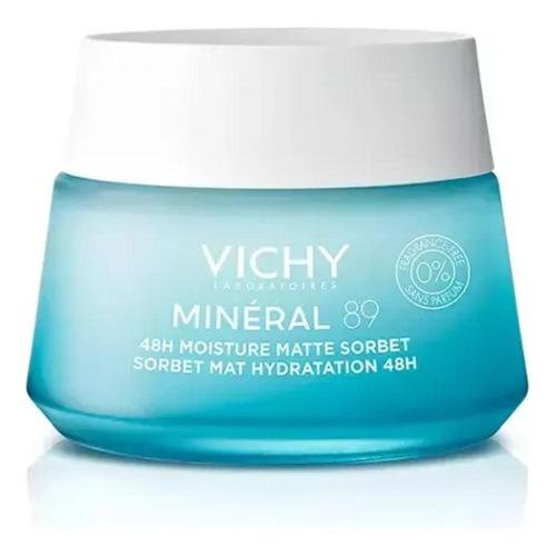 gel hidratante facial efeito matte antioleosidade para pele oleosa e mista com acido hialuronico e salicilico hidratacao 48h mineral 89 sorbet vichy