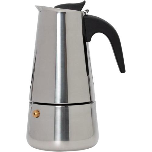 mimo style cafeteira italiana moka de aco inoxidavel com alca cafe expresso para 6 cafezinhos capacidade 300 ml