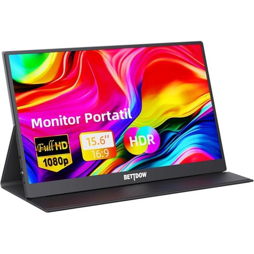 bettdow monitor portatil 156 fhd 1080p monitor portatil conectado com usb c duplahdmi ips extensor de tela para notebook com vesa e funda inteligente