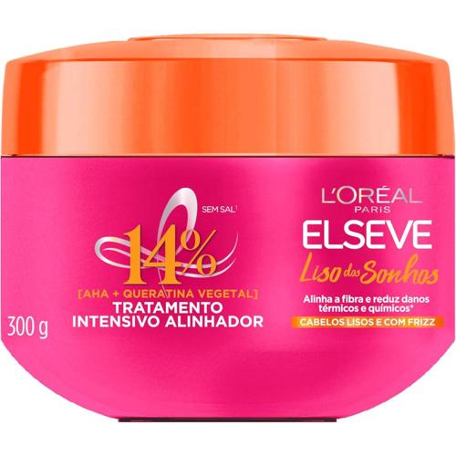 loreal paris elseve liso dos sonhos creme de tratamento com queratina vegetal e aha alinhamento capilar controle de frizz e reparacao de danos q