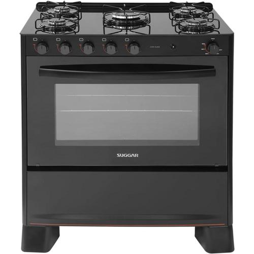 suggar fogao cook glass preto mesa de vidro 5 bocas mega chama trempe 6 apoios acendimento automatico fgvcg510pt
