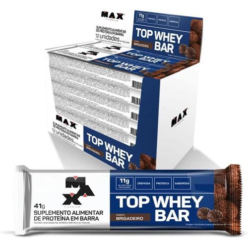 max titanium top whey bar 12 unidades de 41g brigadeiro