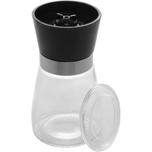lyor moedor de tempero de vidro com tampa preta 170ml