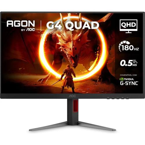 monitor gamer aoc agon quad 27 180hz base ajustavel q27g4f preto 127220v