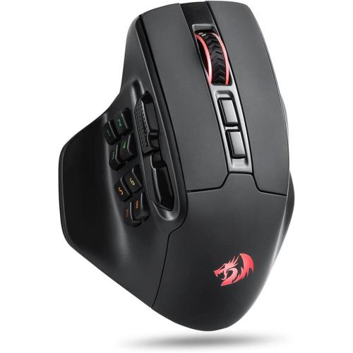 mouse gamer redragon aatrox pro rgb preto 15 botoes programaveis para mmo paw3395 26000 dpi m811rgb pro