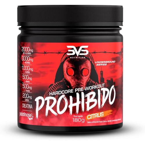 3vs nutrition pre treino prohibido 180g sabor citrus