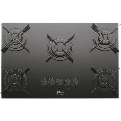 fischer cooktop a gas 5 bocas fit line mesa vidro preto bivolt 26343 57174