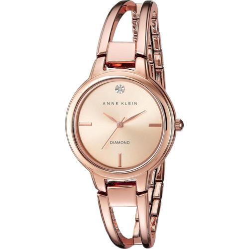 anne klein relogio feminino genuino com mostrador de diamante aberto ouro rosa 30 mm stainless steel case movimento