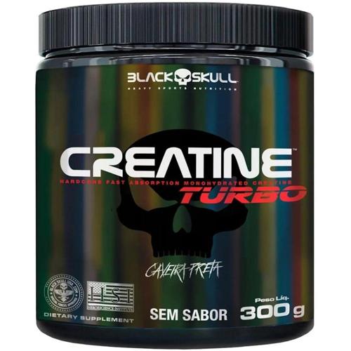 creatine turbo sem sabor pote 300g black skull suplementacao para treino performance ganho muscular hipertrofia forca e resistencia