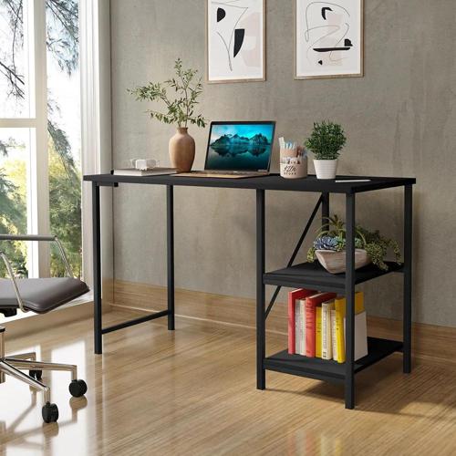 escrivaninha mesa office estudo estilo industrial cor preto 110m klm store