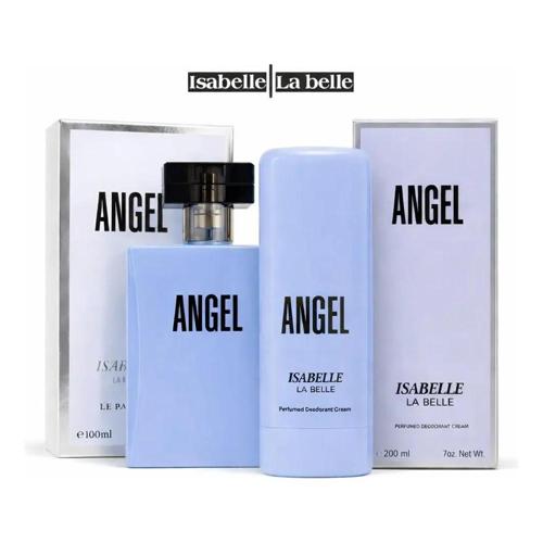 lancamento kit hidratante corporal angel 200ml perfume angel 100ml marca linha isabelle labelle original presente perfeito alta fixacao parfum