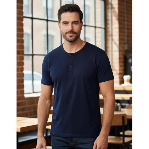 camiseta henley masculina anistia fit algodao premium