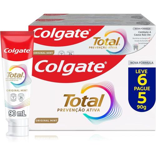 creme dental colgate total original mint prevencao ativa 24 horas de acao contra bacterias anticarie com fluor comba