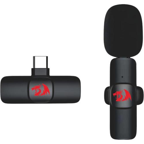 microfone de lapela redragon athan preto sem fio gm93