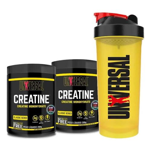 creatina monohydrate universal nutrition em po 200g com coqueteleira sem sabor