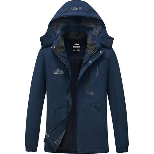 ellswos jaqueta de esqui masculina a prova dagua casaco de inverno quente com capuz a prova de vento corta vent