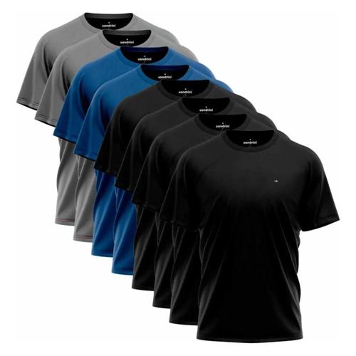 kit 8 camisas sandrini dry fit masculina caminhada academia
