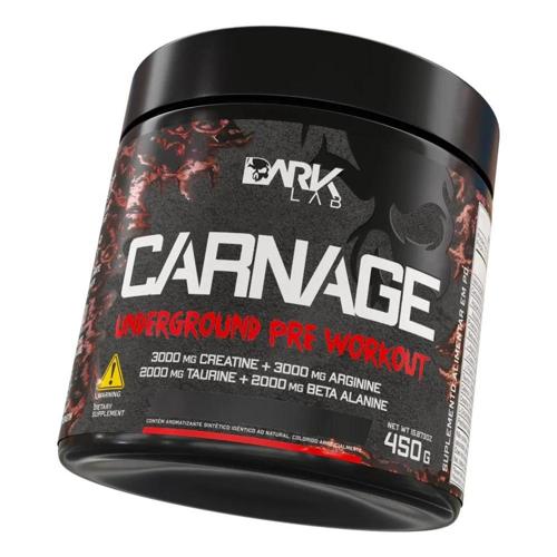 pre treino carnage pink lemonade 450g com creatina dark lab