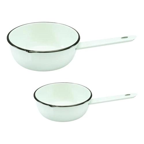 kit 2 panelas papeiro esmaltada 11 litros branco metallouca