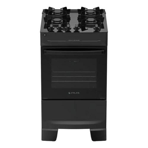 fogao 4 bocas atlas monaco top glass automatico mesa de vidro preto