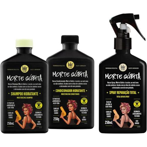 kit morte subita shampoo condicionador spray reparacao lola from rio