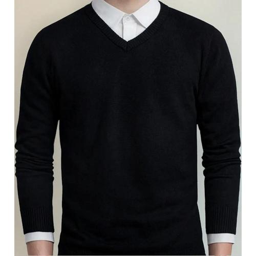 sueter masculino gola v malha blusa slim inverno