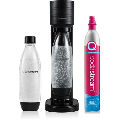 maquina de agua com gas sodastream gaia preta com cilindro