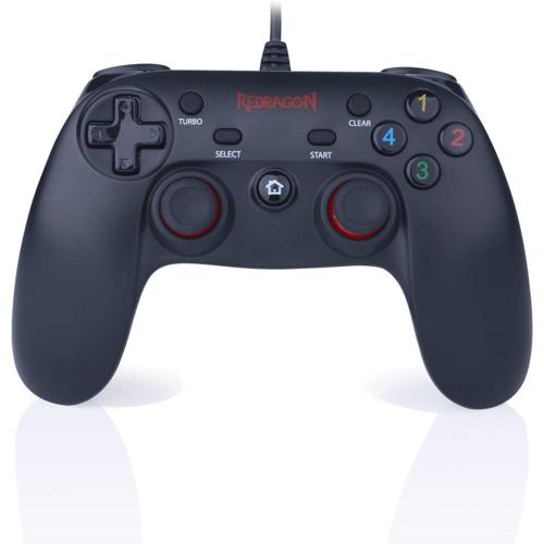 controle gamer redragon saturn preto usb com vibracao g807