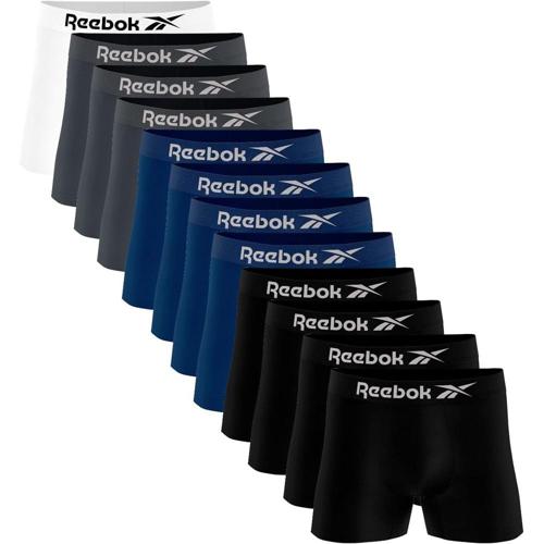 kit 12 cuecas boxer reebok masculinas microfibra adulto box sem costura