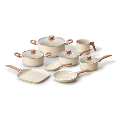 jogo com 8 panelas antiaderentes de ceramica terrara bege 8211 oikos