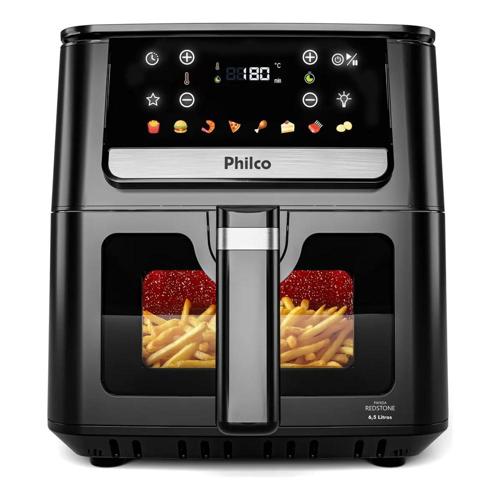 air fryer philco 65l visor glass e redstone 1700w paf65a preto 127v