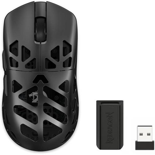 mouse gamer redragon prism ultra preto corpo em magnesio sensor paw3395 26000 dpi 8000 hz 55g tri mode usb tipo c usb 24ghz bluetooth m997 ult