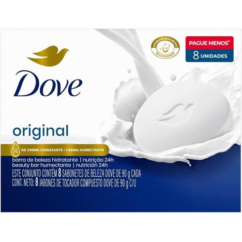 dove sabonete em barra branco 90g 8 unidades