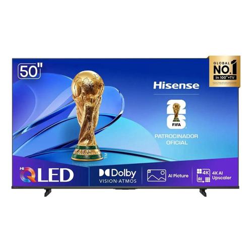 smart tv hisense hi qled 4k 50 polegadas com processador ai dolby vision atmos e compatibilidade alexa e google 50q6qvv