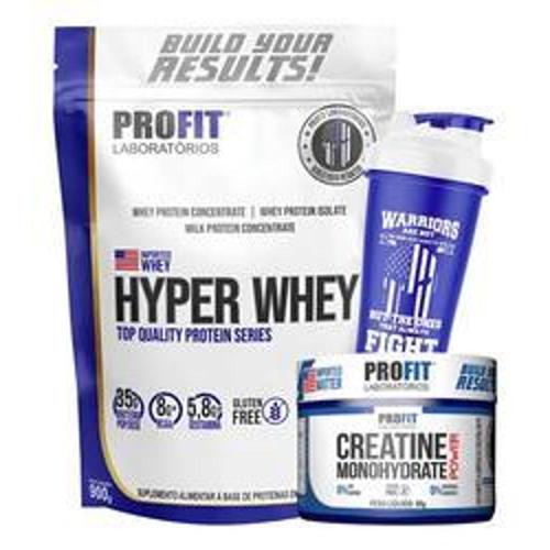 kit suplementos hyper whey protein creatina power profit