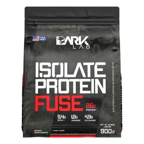 whey isolate protein fuse 900g dark lab sabor chocolate
