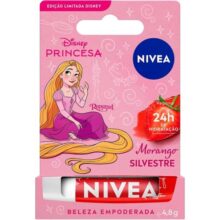 2 Unidades — NIVEA Hidratante Labial Morango Silvestre Ed. Limitada Rapunzel Disney® Princesa 4,8g