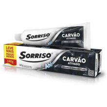 4 Unidades — Creme Dental Clareador Sorriso Carvão Ativado 140g