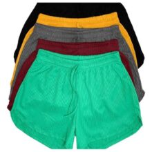 5 Shorts Canelado Feminino Shortinho Soltinho Verão Atacado