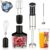 6 em 1 mixer de mão, 1000W, 8 velocidades, Exibição digital LCD, Vem com um copo de 860 ml, Triturador de 500 ml, Batedor de aço inoxidável com 4 pás, Adequado para sopas, smoothies e purés(220V)