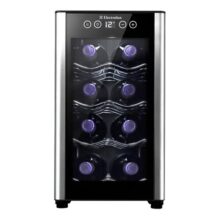 Adega de vinho Electrolux 8 garrafas Uma Porta Acabamento em Alumínio ACB08 Bivolt Preto